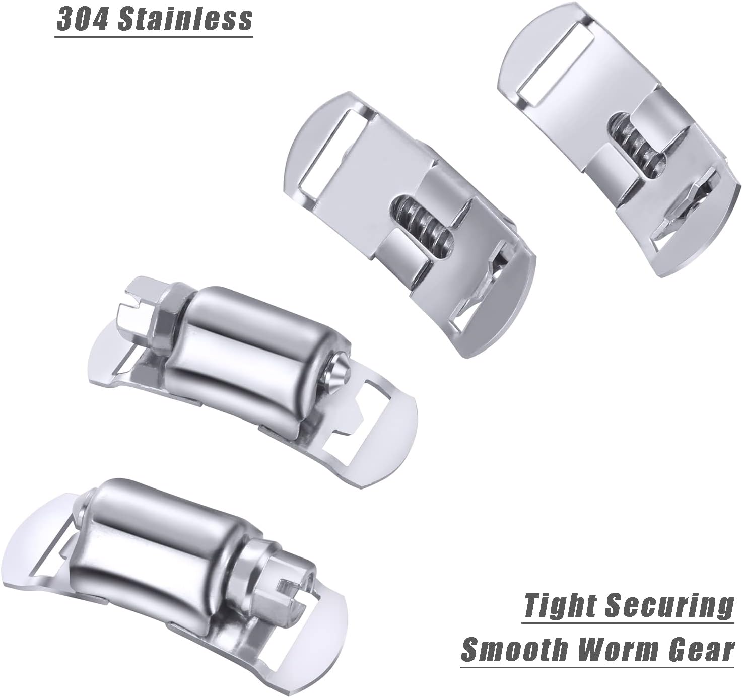 304 Stainless Steel Hose Clamp Assortment Kit DIY, Cut-To-Fit 12 FT Metal Strap+8 Stronger Fasteners,Large Adjustable Worm Gear Band Hose Clamps Screw Clamps โ image 5
