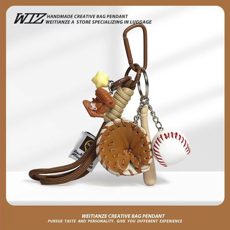 Miu-Style Baseball-Themed Couple Bag & Key Chain - baseball - Size 1 — image 2