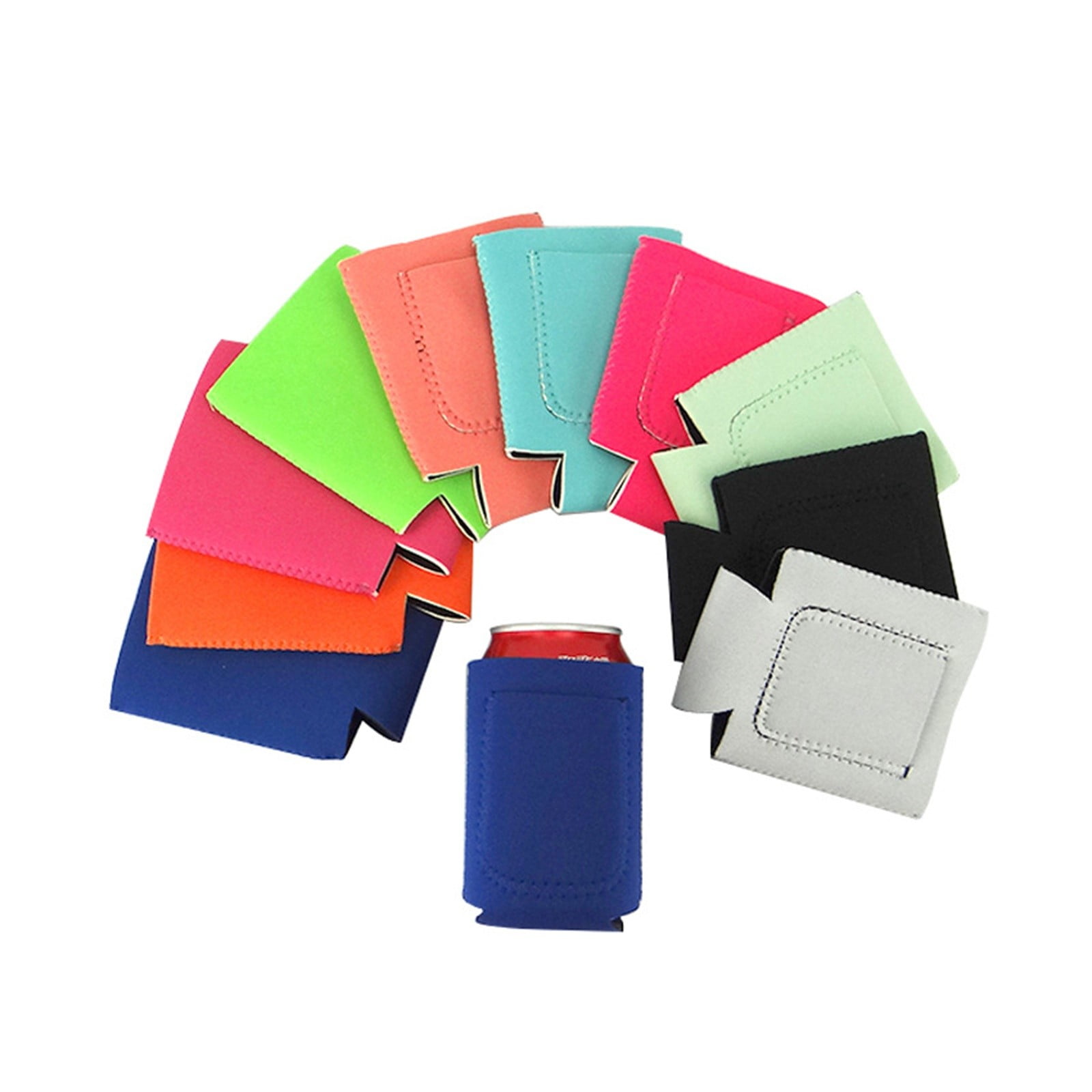 Nylon Can Coolers, Bulk Collapsible Soda Cover Coolies, DIY Personalized Sublimation Sleeves for Weddings, Bachelorette Parties, Multicolor One Size D โ image 3