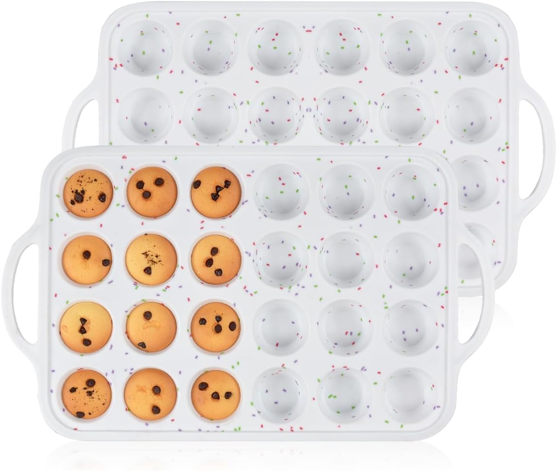 Mini Muffin Pan with Metal Reinforced Frame 24 Cups & Silicone Loaf 12 Cavities โ image 3