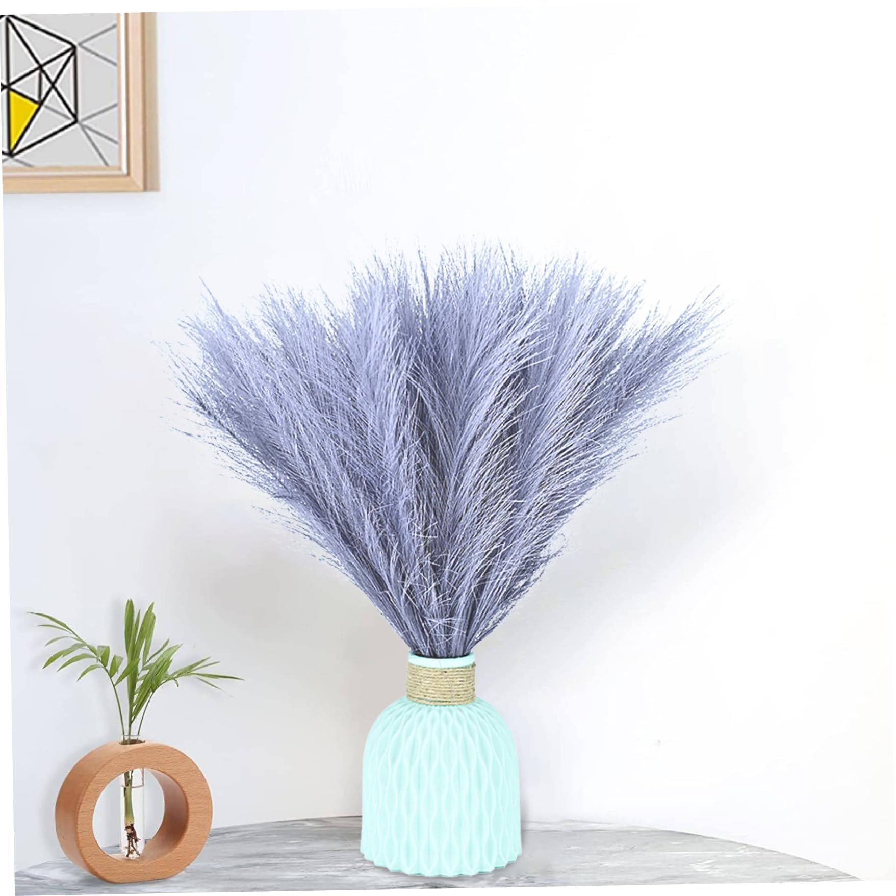 28pcs Grass decoration artificial vase filling farmhouse family wedding decoration light purple simulated cattail bouquet โ image 2