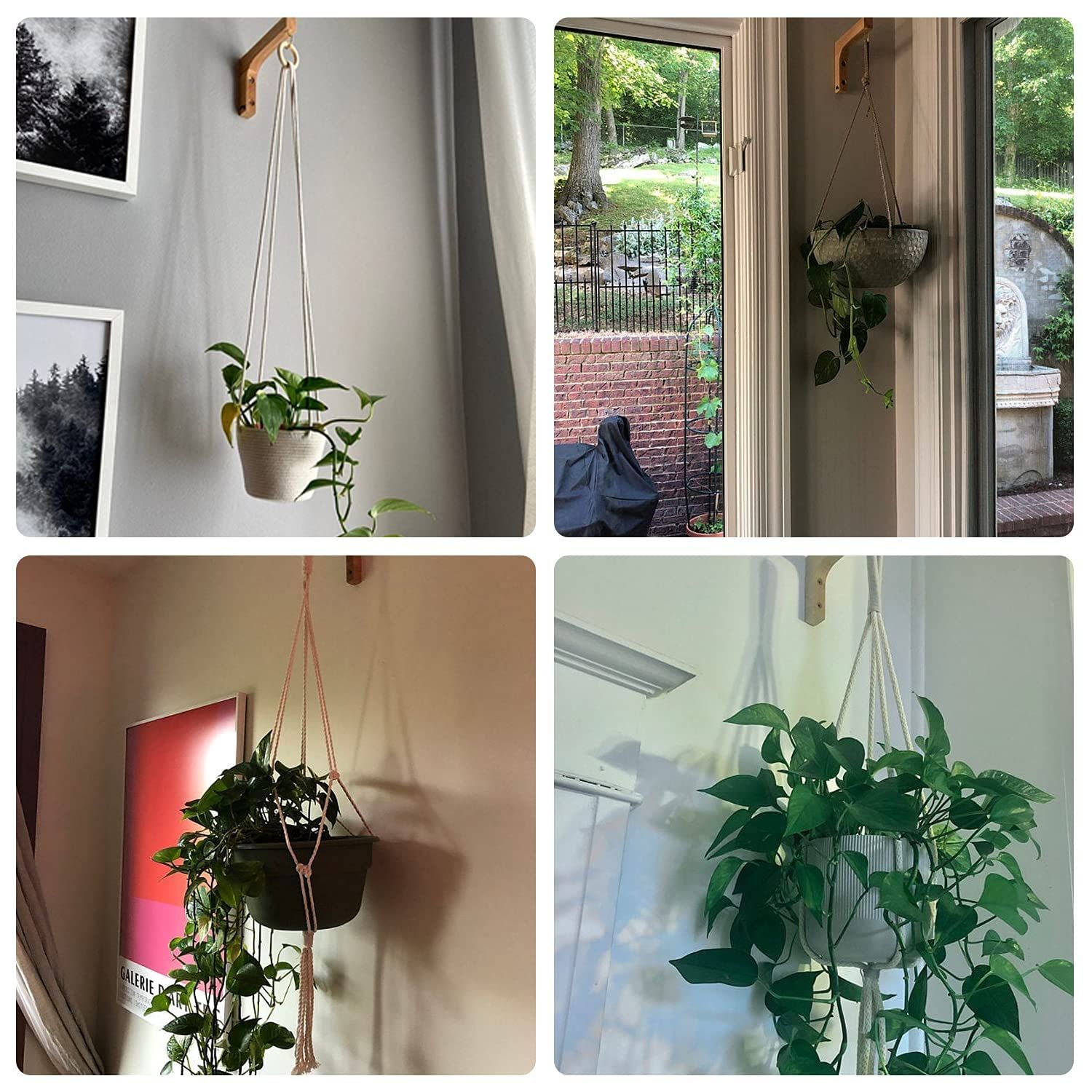 Wood Hanging Plant Hook Wooden Plant Hanger Wall Planter Hook Lantern Hanging Hook Wind Chime Hanger Decorative Hanging Bracket โ image 5