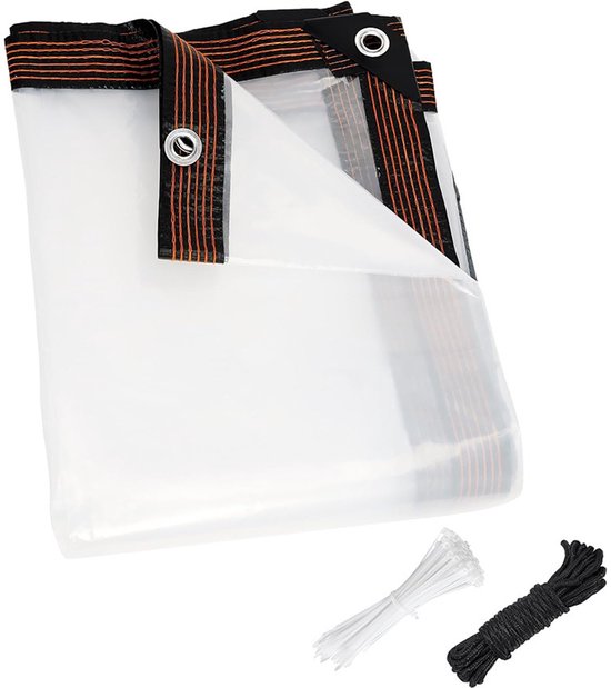 Transparent tarpaulin with eyelets, transparent tarpaulin for outdoor use, waterproof film, woven tarpaulin, canvas, awning, durable, weatherproof โ image 2