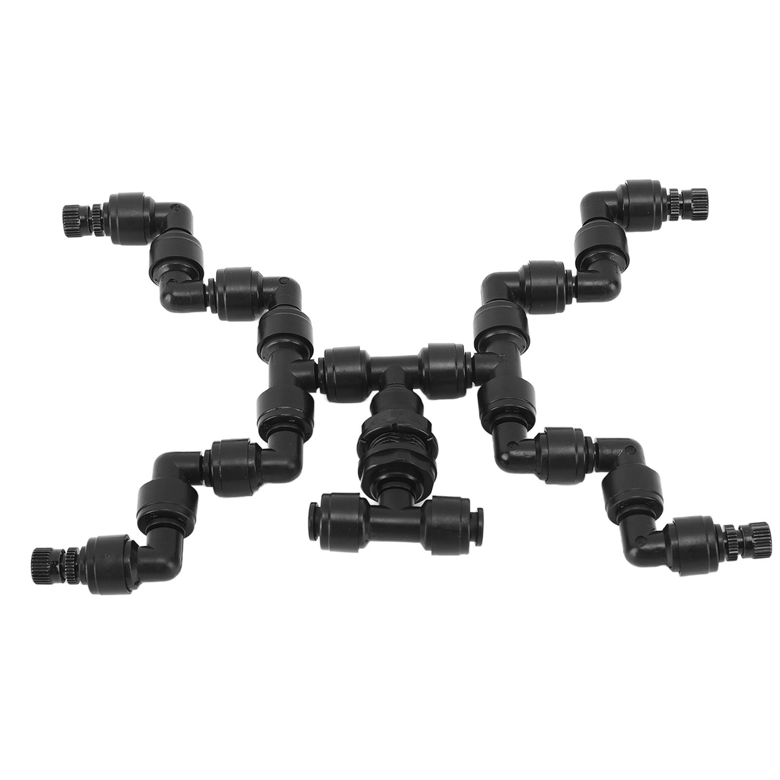 Adjustable Mist Cooling System Nozzle 360 Degree Pets Reptiles Greenhouse Rainforest Mist Maker Fogger 4 Heads Black — image 5