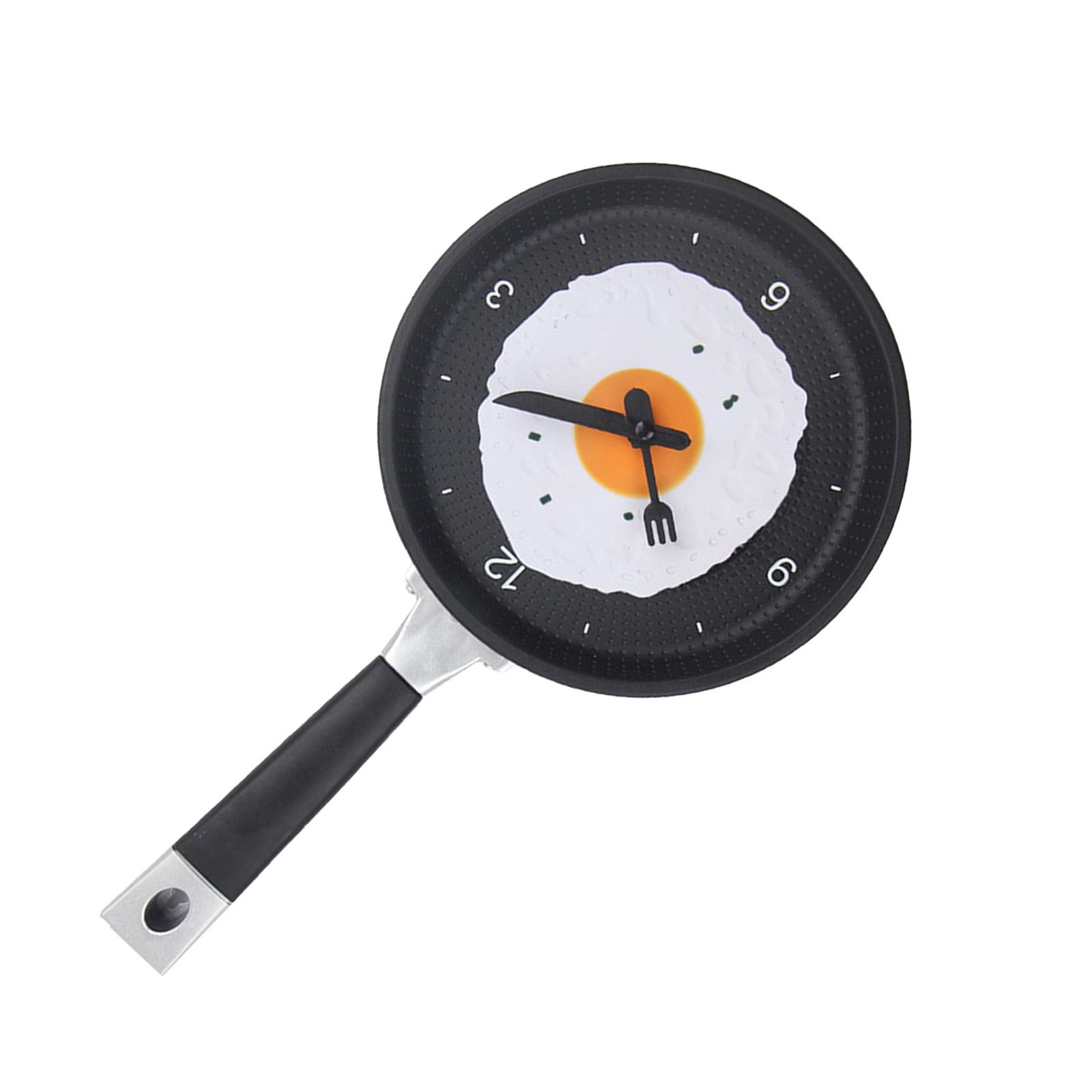 Wall Clock ABS Fried Egg Frying Pan Shape Silent Battery Operated Wall Clock for Bedroom Living Room Kitchen Pink โ image 4