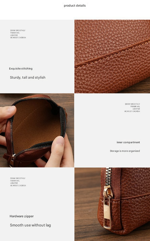 3 Pcs ( 1 Brown+ 1 Grey + 1 Beige) Elegant Faux Leather Coin Purse - Mini Zipper Pouch & Compact Card Holder Wallet — image 5