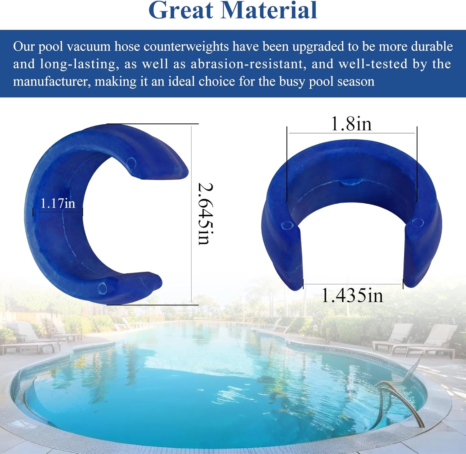 2 Pcs Pool Cleaner Hose Weight, Fit for Zodiac Baracuda W83247 X70105 Model G2 G3 G4, Pentair Kreepy Krauly Hose Weight K12054 K12454, Pentari Shark, Hayward โ image 5