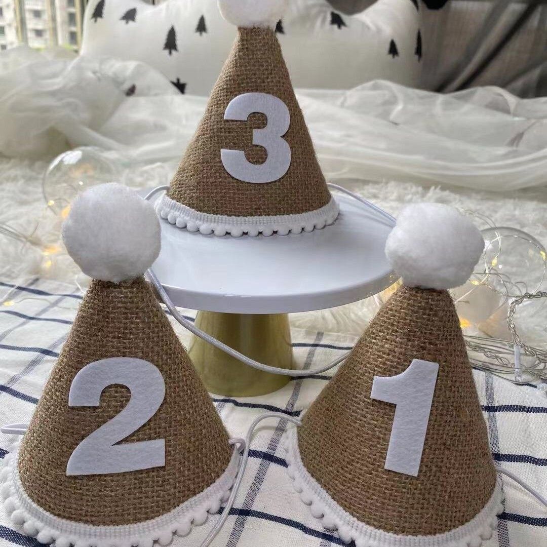 Birthday Hat Baby Felt Party Prop Chun Yue Black for 3 weeks. 0-10 weeks can take โ image 6