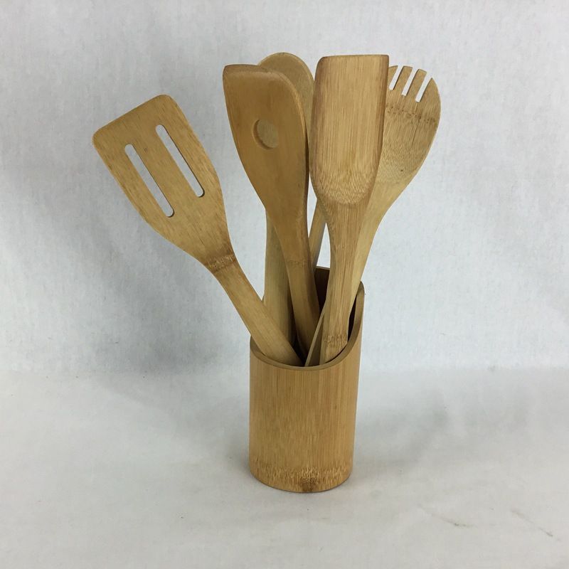 Bamboo Utensil Set Xiao Zhuyang 5 Piece Kitchen Tools oblique colander 30*6*2.5 โ image 2