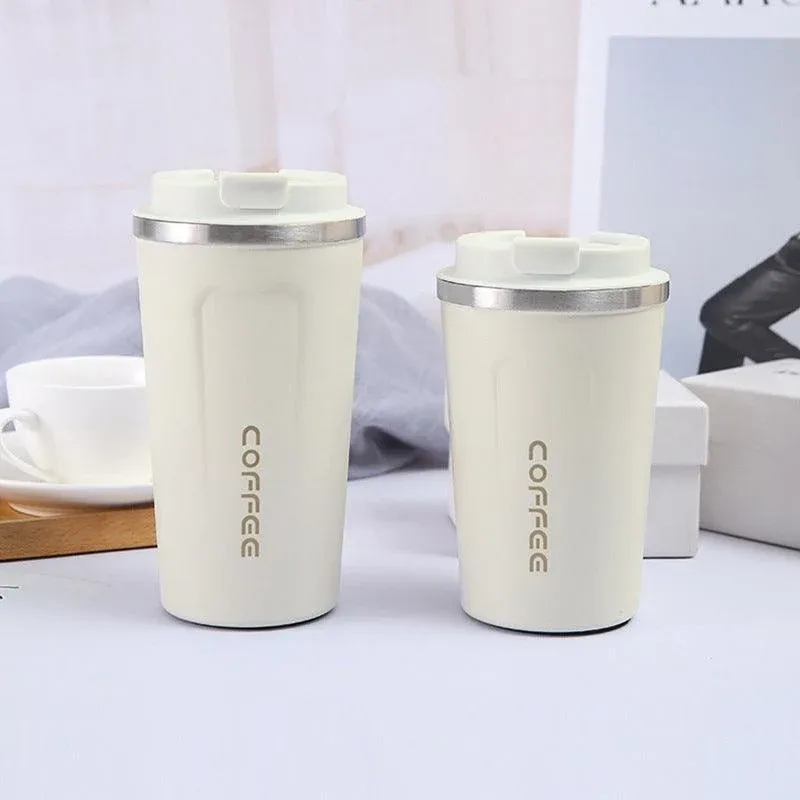 Insulated Coffee Mug Vacuum Travel Cup Thermal Stainless Steel Flask Reusable 380ML - Black โ image 6