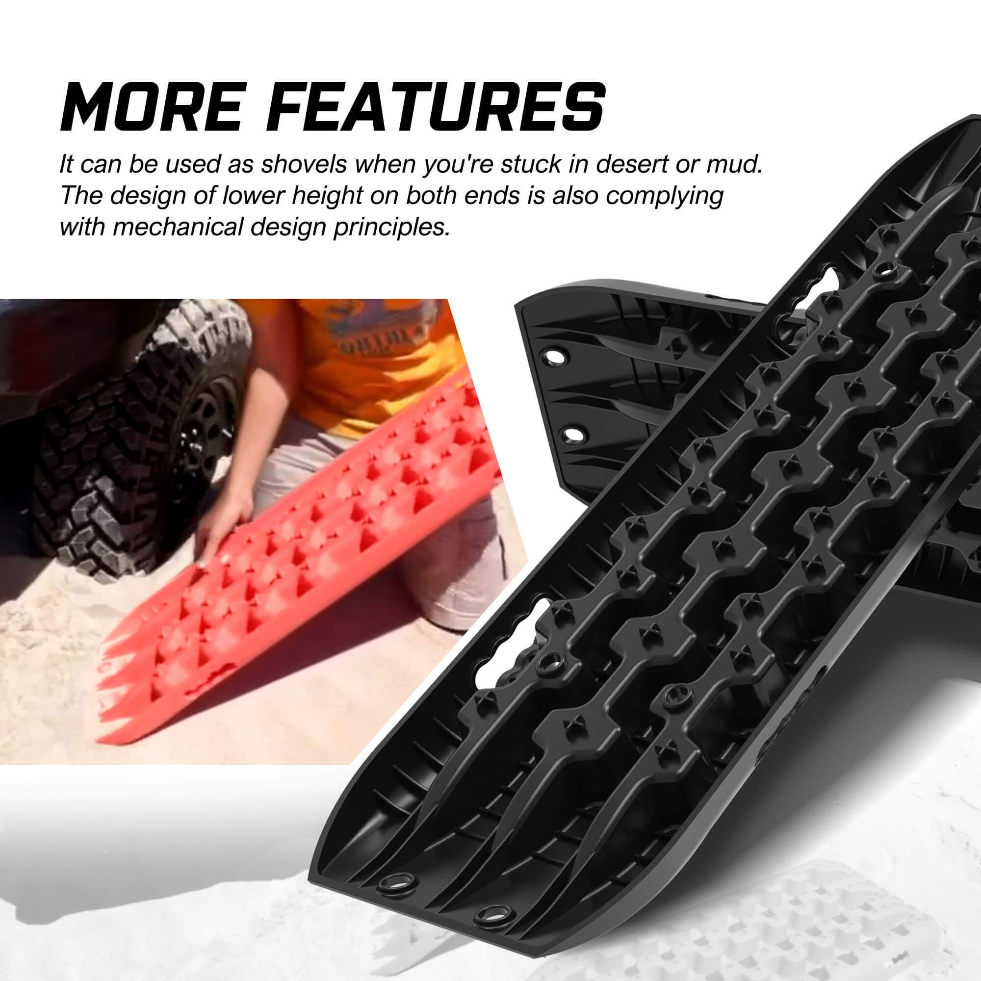 X-BULL Recovery tracks Boards 10T 2 Pairs Sand Mud Snow With Mounting Bolts pins Black — image 3