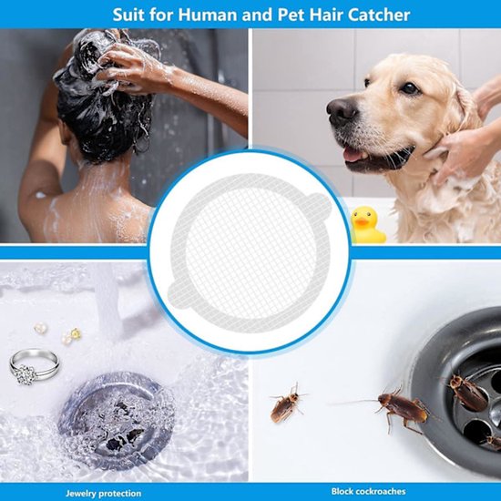 30-pack hair traps - Mesh filter - Strong self-adhesive drain hair trap - Suitable for bathrooms, bathtubs and balconies - Anti-clogging (round) โ image 3