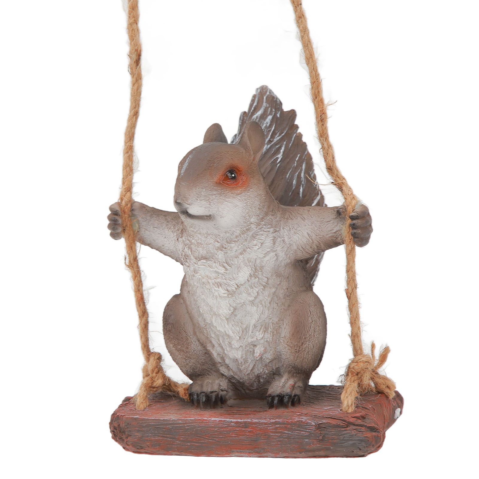 Hanging Squirrel Statues Garden Decor Cute Swing Squirrel Sculpture Outdoor Patio Ornament Animal Resin Figurine Grey Brown — image 5