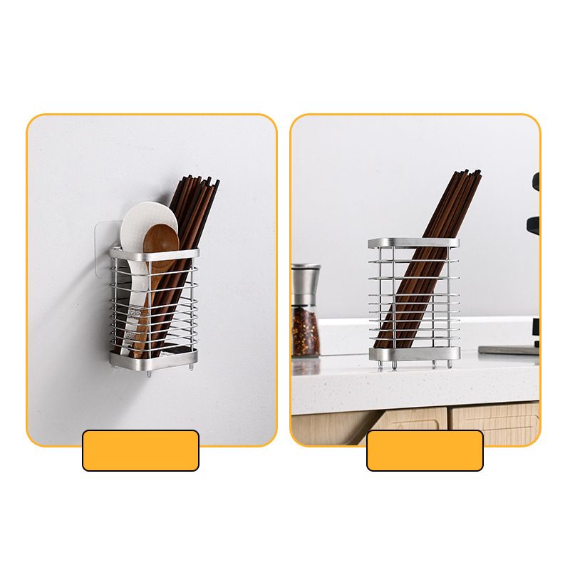 Utensil Holder Drying Rack Stainless Steel Draining Basket Wall Mount No Drilling for Kitchen Chopsticks Large Original Color โ image 4