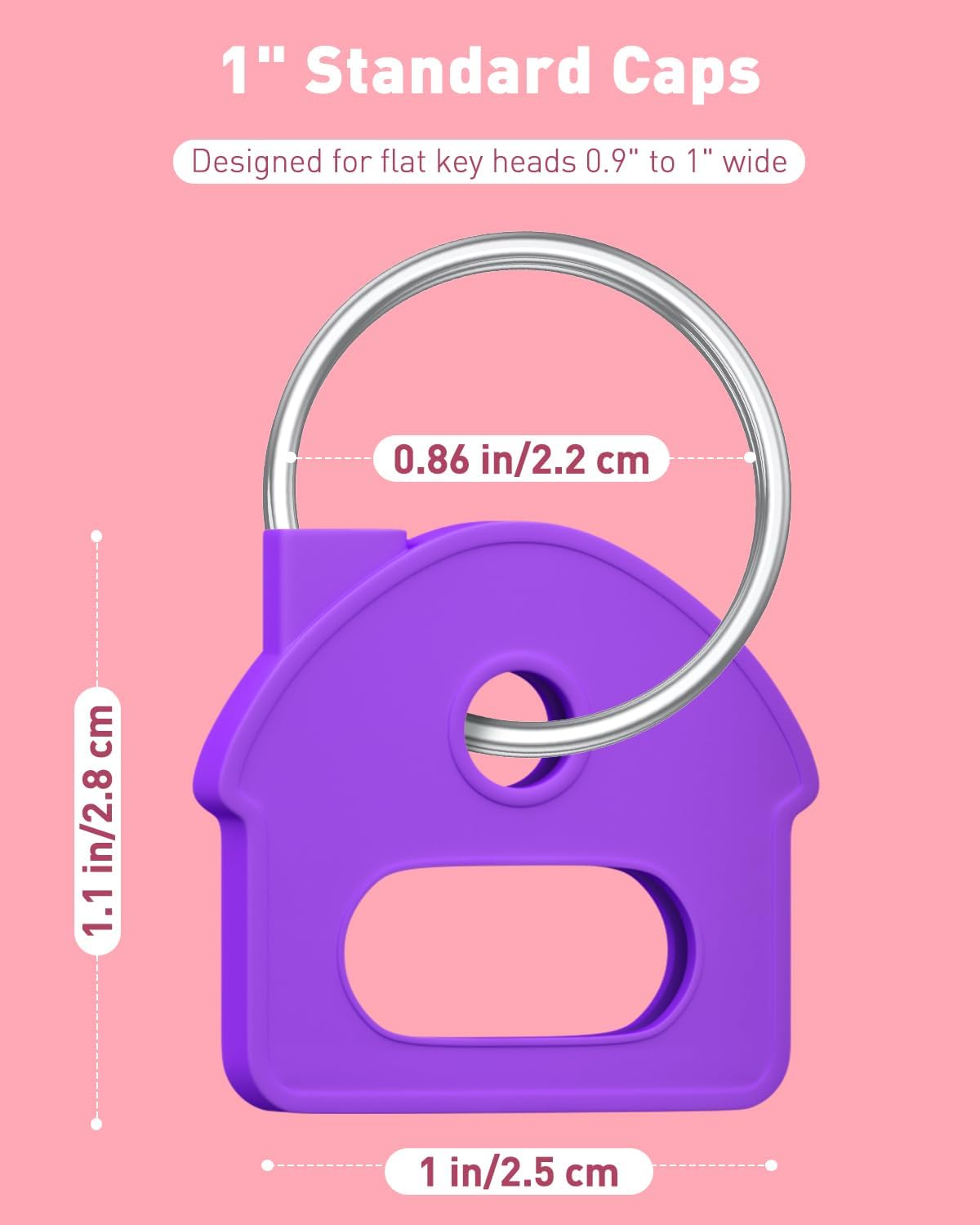 10 Pcs Key Covers Caps, 1" Key Identifiers with Labels, Soft Stretchy Key Covers for House Key, Cute Key Head Protectors for Standard Keys (Not for Odd-Shaped — image 5