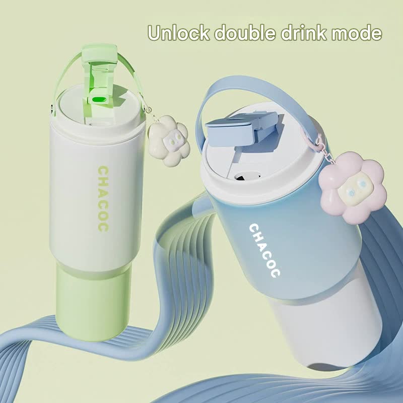 304 Stainless Steel Insulated Tumbler,Large Capacity with Handle and Cute Cloud Accessory(Purple) โ image 2