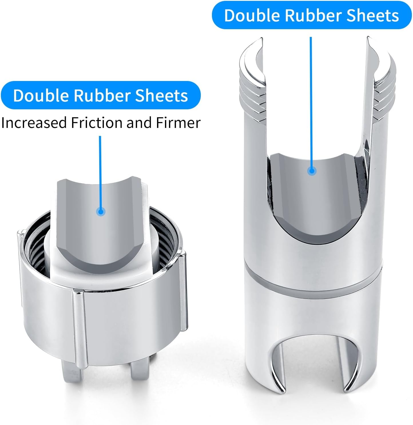 Adjustable Shower Head Holder with 360 Degree Rotation and Universal 16-27 mm Connection for Handheld Shower Heads, Chrome — image 5