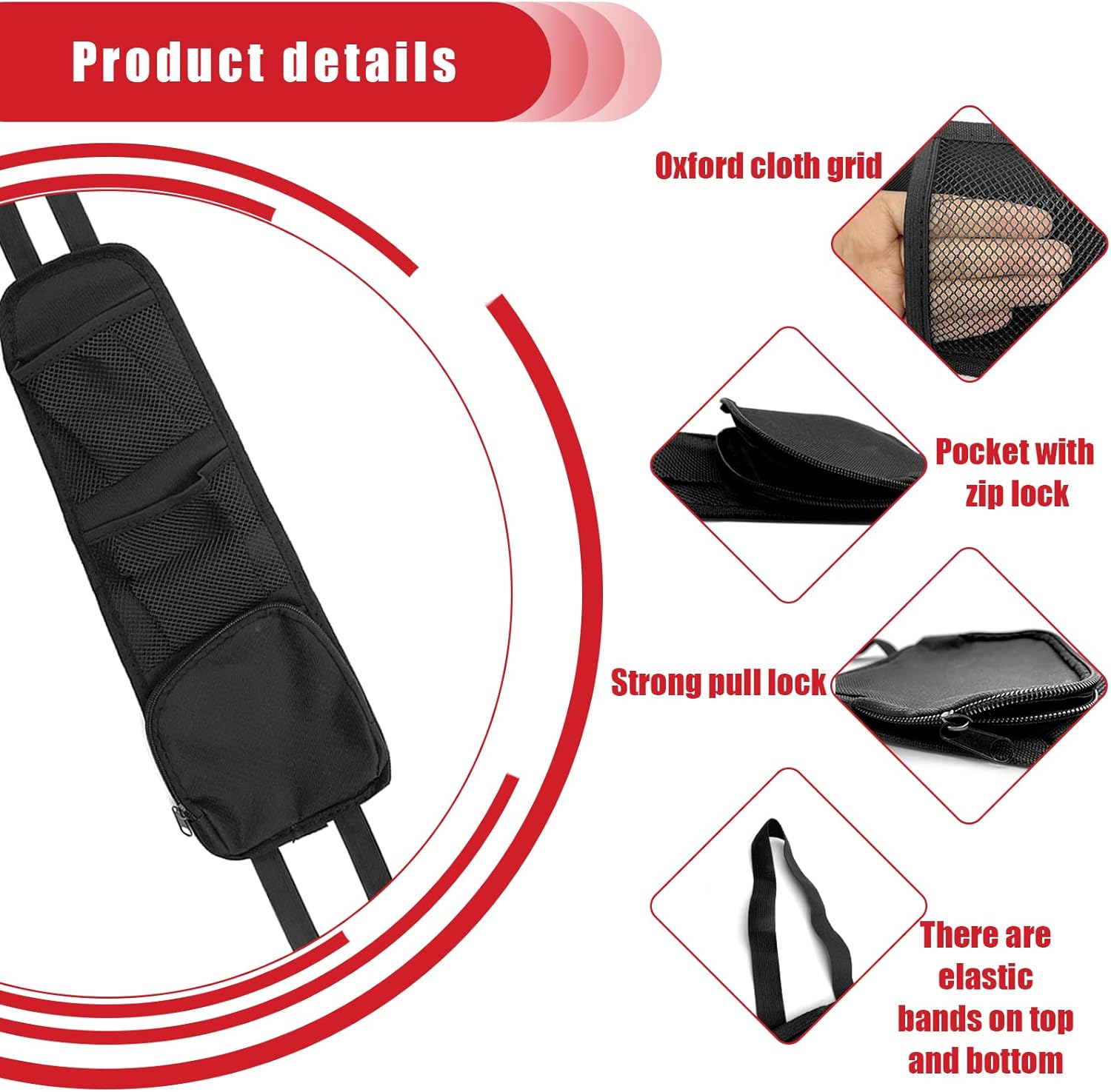 2PCS Car Seat Storage Hanging Bag, Multi-Pocket Seat Side Organizer, Multifunctional Mesh Net Pocket, Can Hold Mobile Phone, Wallet, Glasses, Suitable for โ image 3