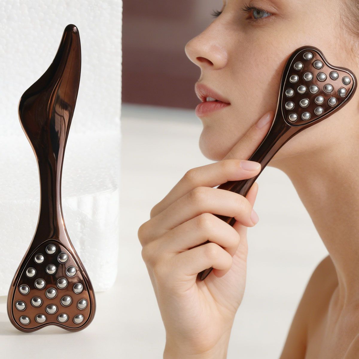304 Stainless Steel Heart Shaped Roller Ball Massager: Face Lifting and Eye Soothing, Body Scraping and Relaxation, Lightweight and Portable, One Tool for โ image 5