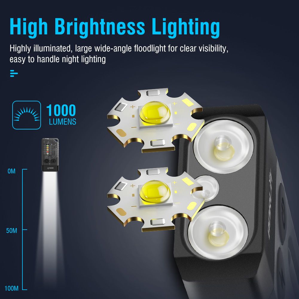 V10 EDC Keychain Flashlight Type-C Rechargeable Lamp Camping Fishing Torch With Magnet UV Light — image 4