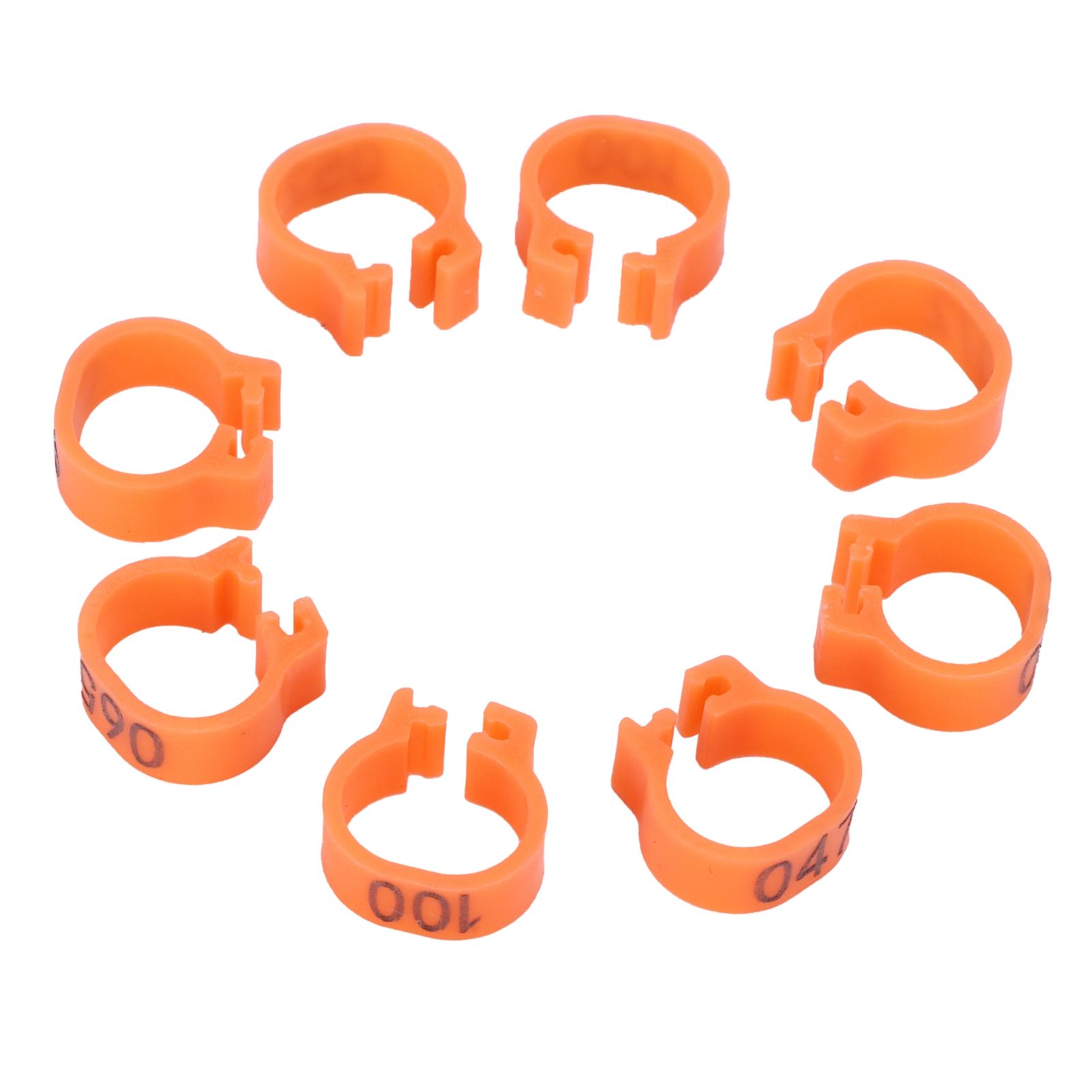 100pcs Birds Foot Rings Number Identification Pigeon Leg Bands Poultry Clip RingOrange — image 4