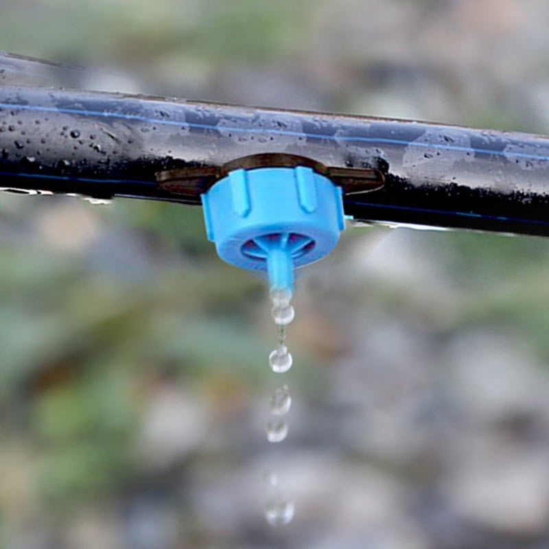 Pressure Compensating Dripper 2 GPH 8L/H Emitter for Garden Lawn Drip Irrigation with Barbed Hose Connector, Plastic Black Blue — image 4