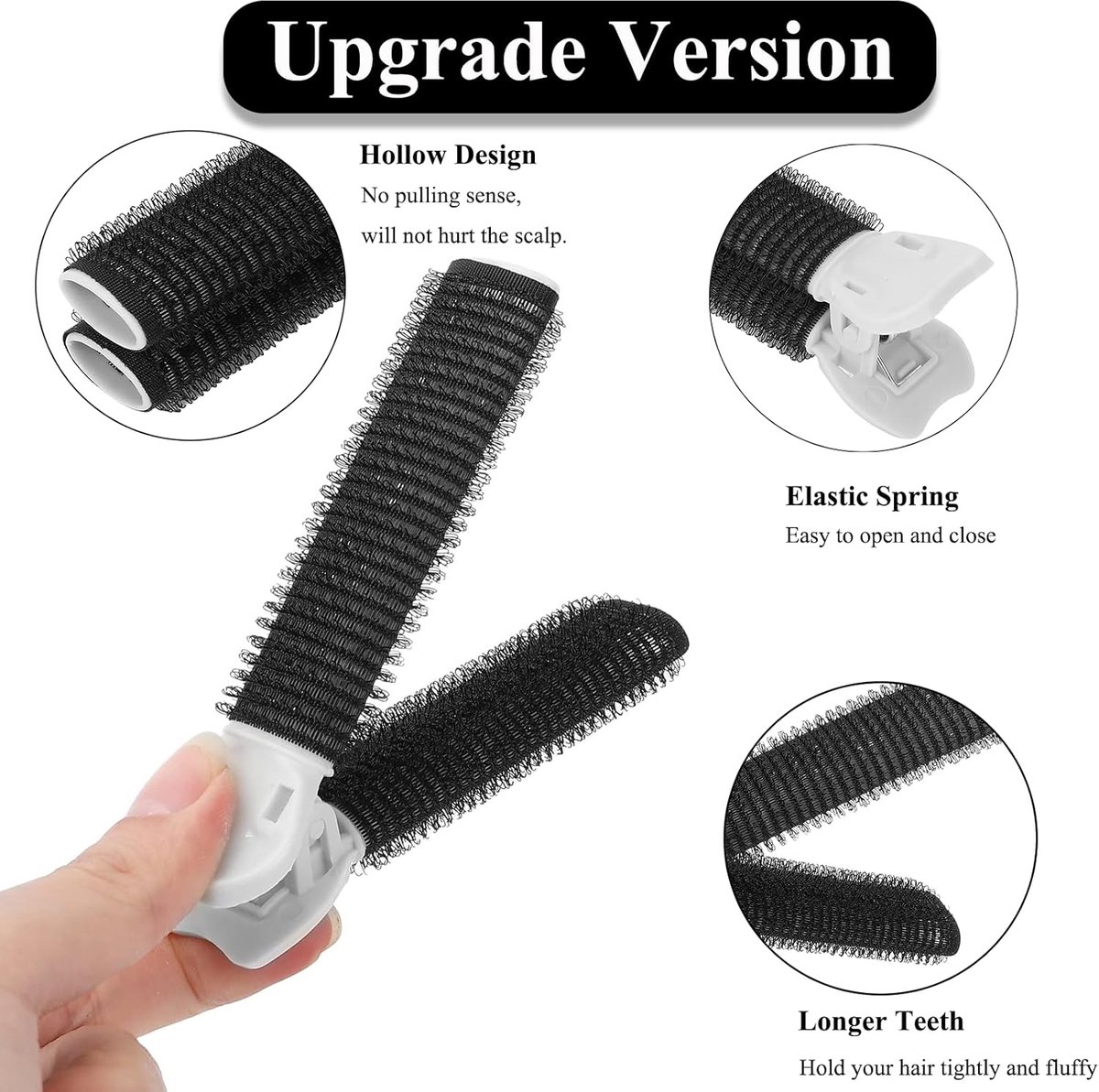 Volume Clips - 10 Pieces - Hair Clips - Hair Rollers - Heatless Curls - Curls Without Heat - Adhesive Rollers - Fixing Clip - Rollers - Curlers - Self-Adhesive — image 2