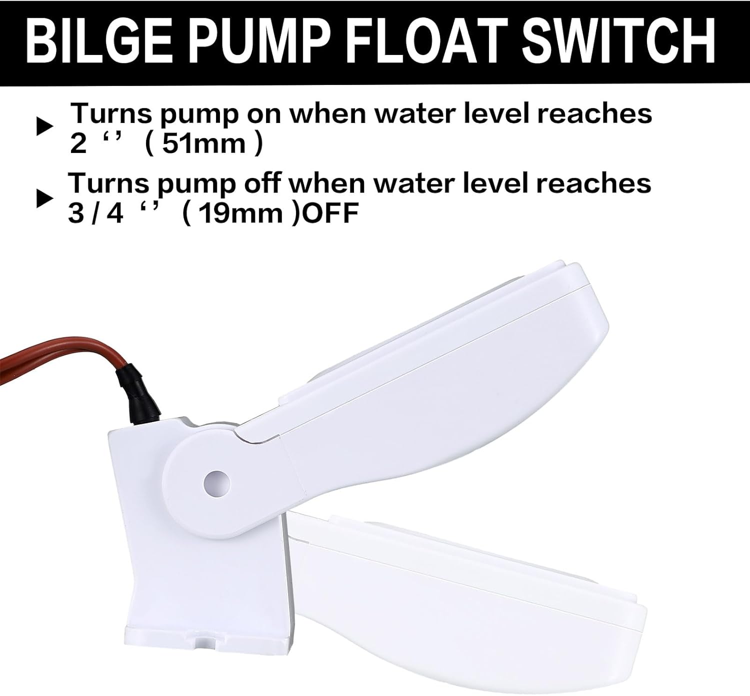 Landhoow Bilge Pump 12V with Float Switch Bilge for Boats DC 12V 24V 32V Portable Marine Electric Boat Water Pump(750 Gph) β image 4