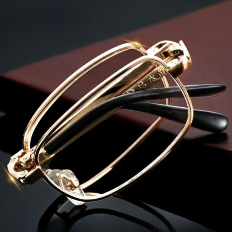 +2.50 Diopter Metal Portable Foldable Anti-Blue Light Reading Glasses, Lightweight Compact Readers for Seniors - Silver — image 5