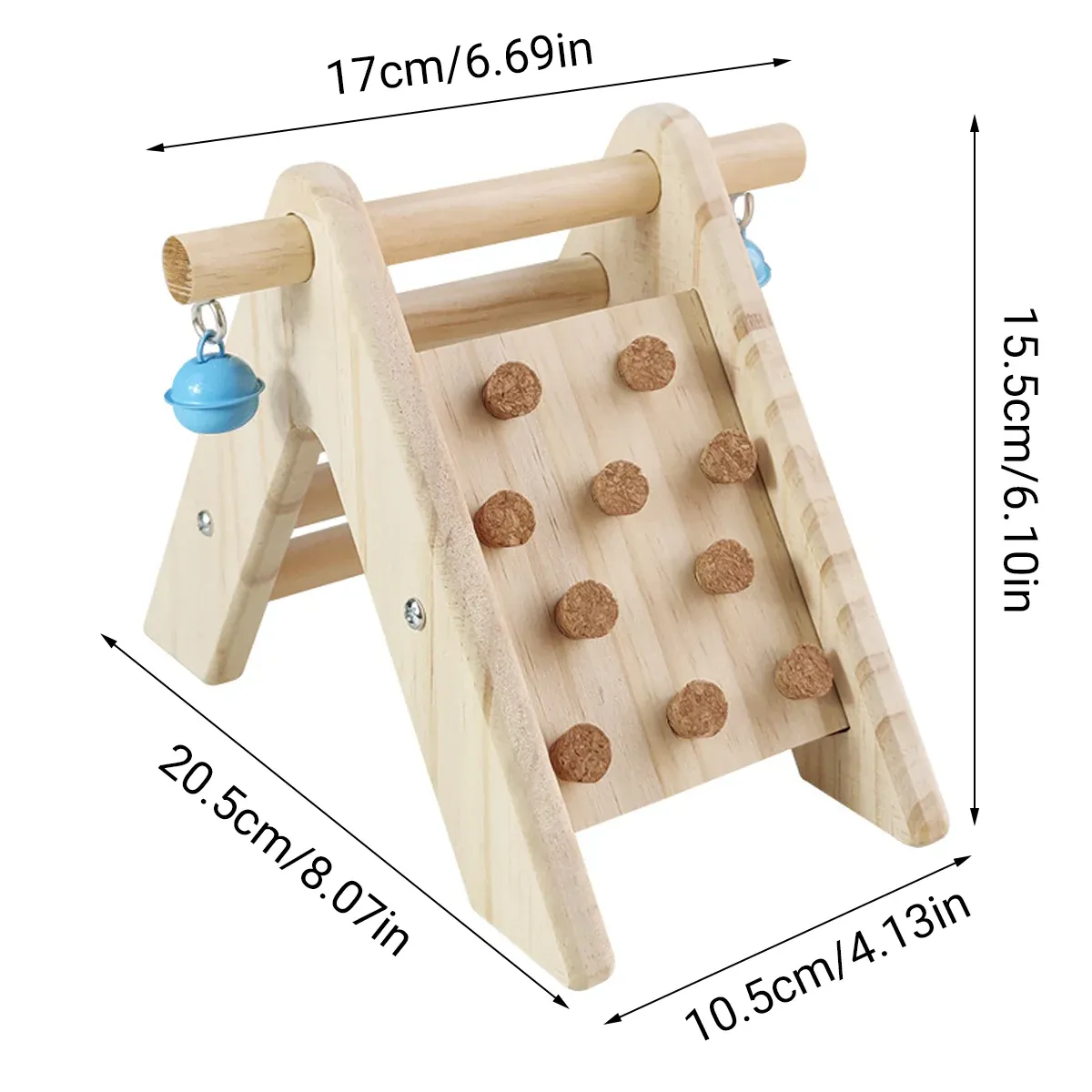 Wooden Bird Ladder Toy With Bell Parrot Perch Stand Climbing Gym Accessories Fun โ image 3