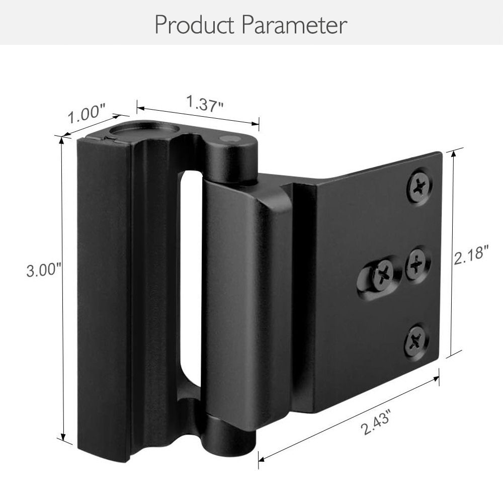 Home Security Door Lock, Reinforcement Lock Withstand 800 lbs for Inward Swinging Door,Defender Security Door Lock — image 5