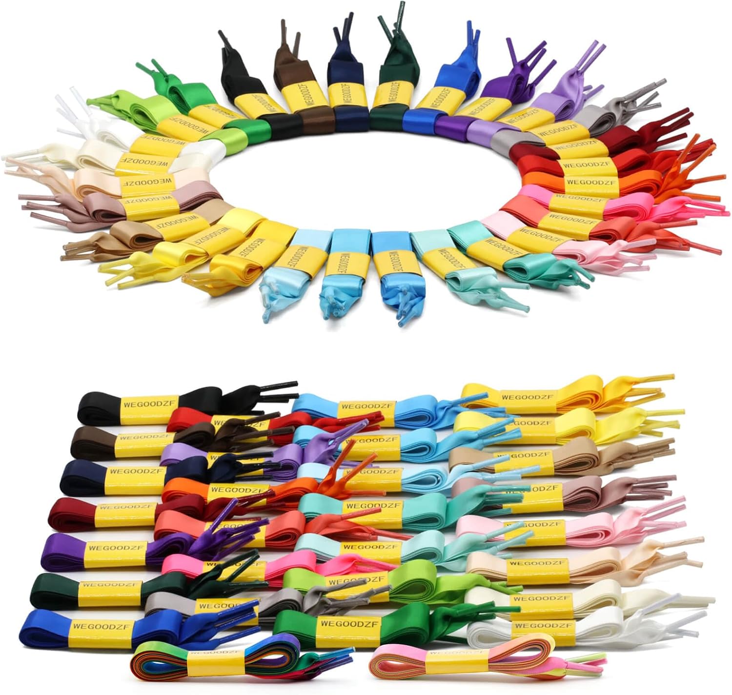 Flat Satin Ribbon Shoelaces: 2cm Wide Silk Shoe Laces for Women -2 Pair — image 4