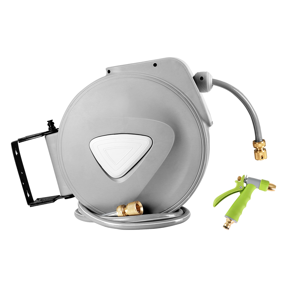 Water Hose Reel 20M Retractable Auto Rewind Garden Brass Spray Gun — image 4