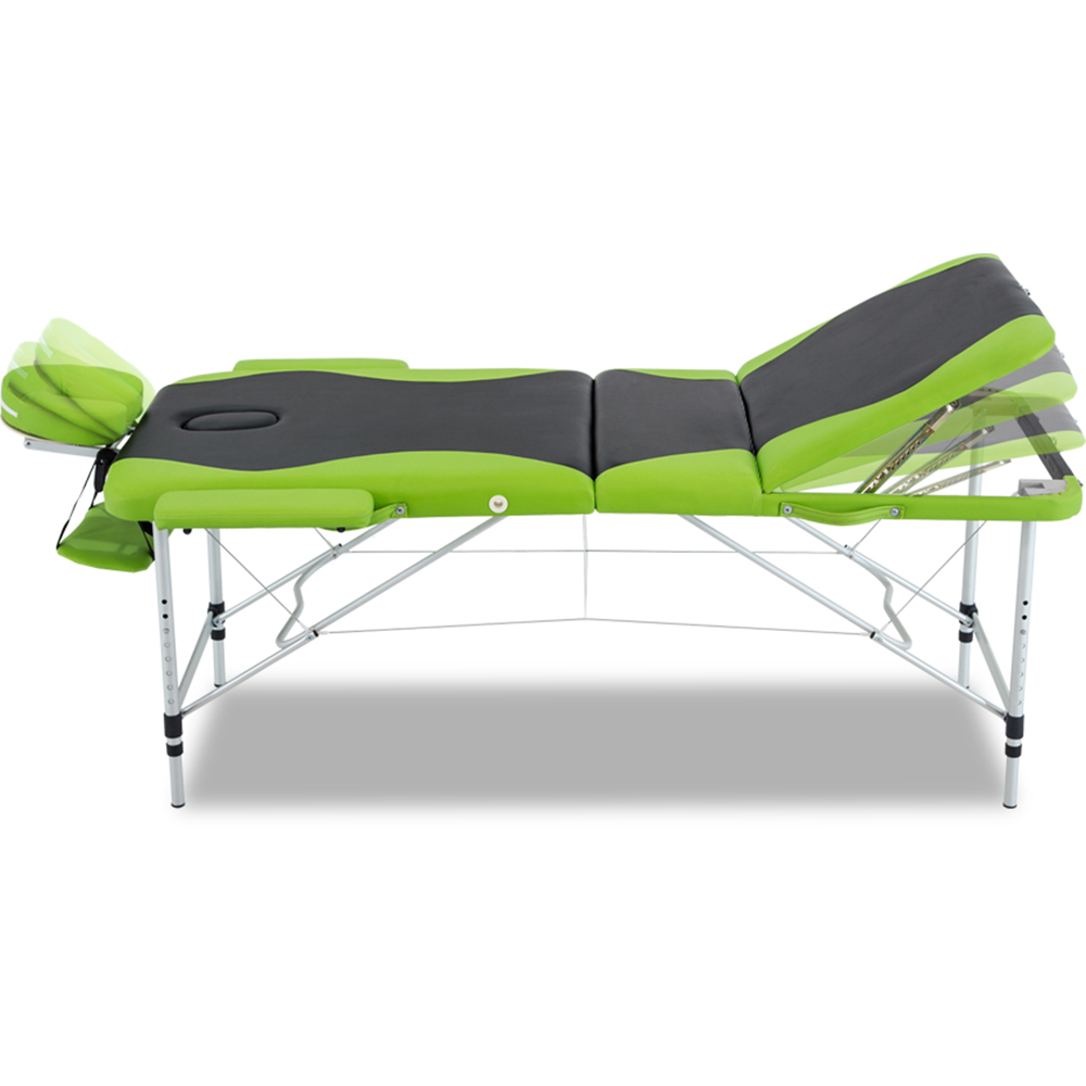 Zenses Massage Table 75cm Portable 3 Fold Aluminium Beauty Bed Green — image 3
