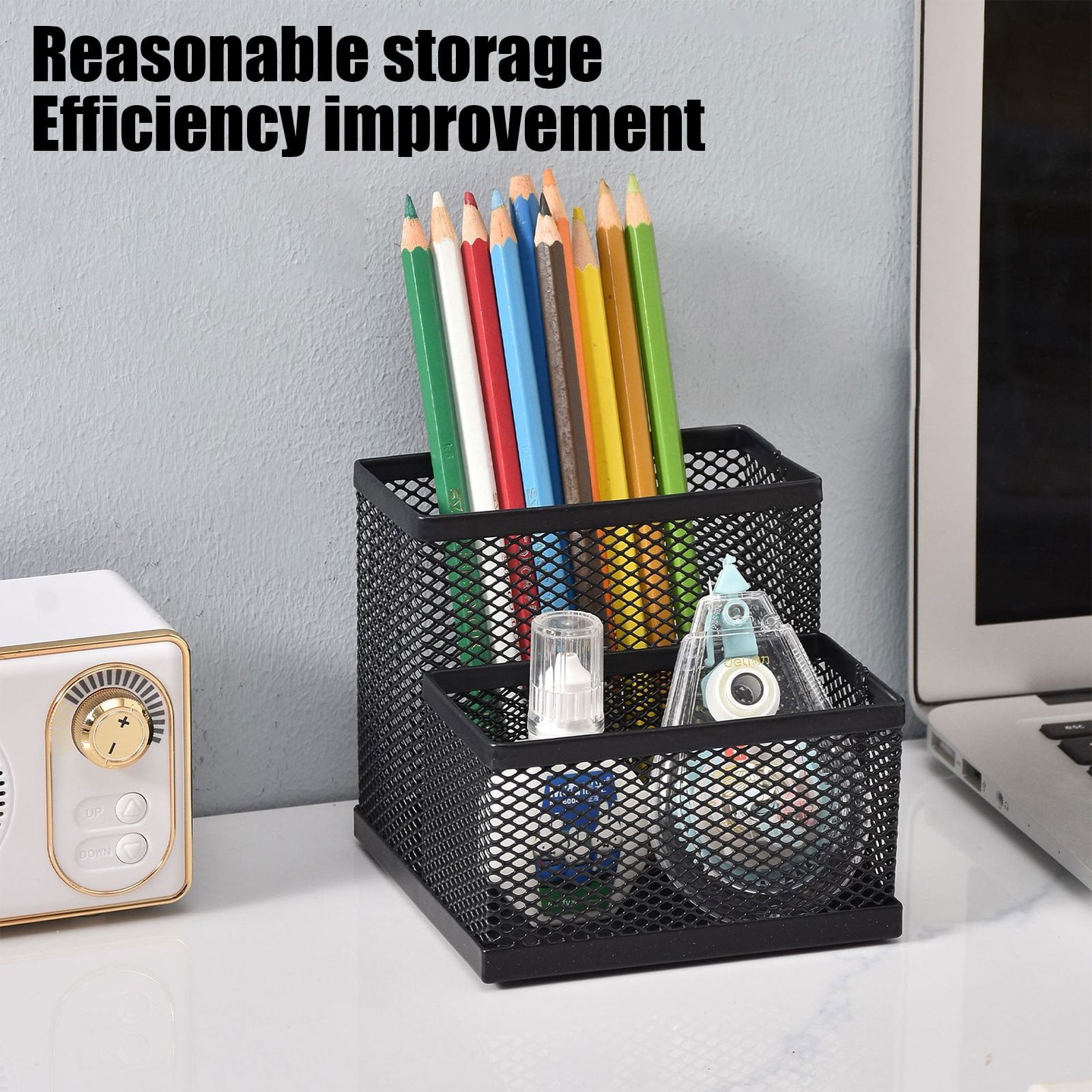 Pen Holder Mesh Pencil Holder Metal Pencil Holders Pen Organizer for Desk Office Pencil Holders, Back to Sch-ool Supplies L โ image 4