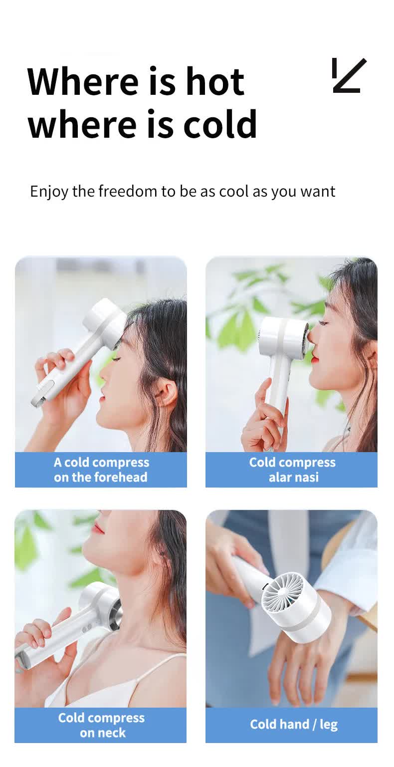 Pink Outdoor Handheld Cooling Fan - Mini Macaron Portable Desk Fan with Carabiner, Ideal for Home, Travel, and Hiking β image 2