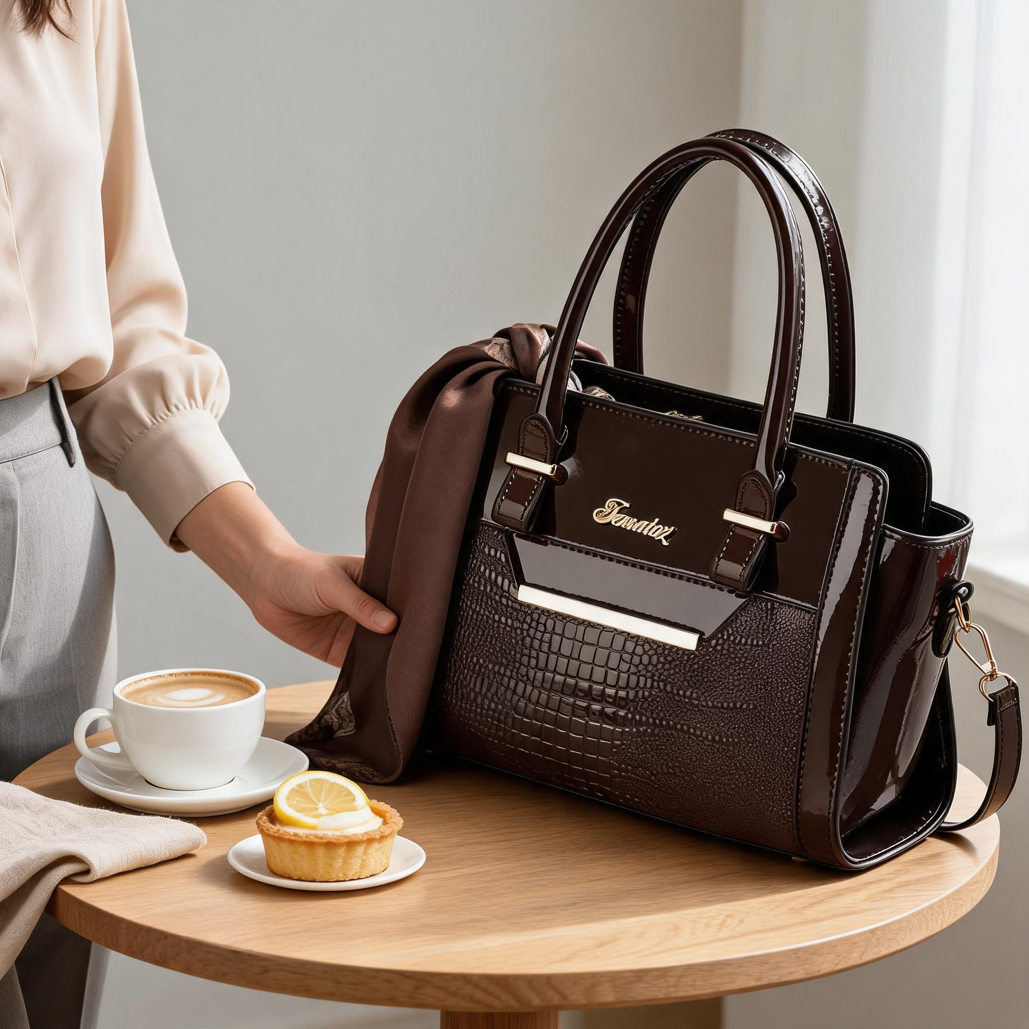Khaki Women's Handbag Set - Large Capacity 2 Piece Shoulder Bag with Matching Wallet — image 5