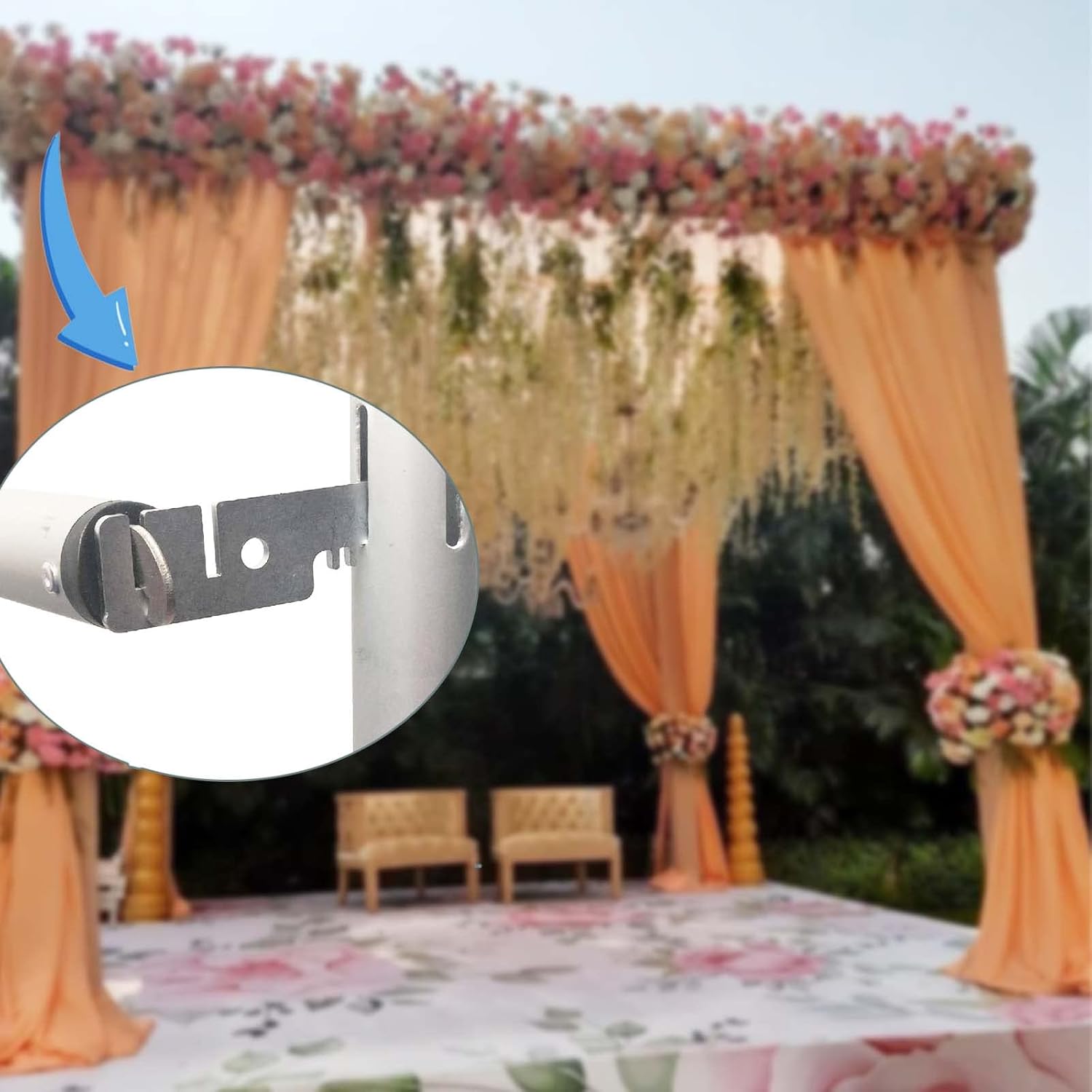 8PCS 3inch Double Crossbar Hanger Backdrop Valance for Pipe and Drape Stand — image 4