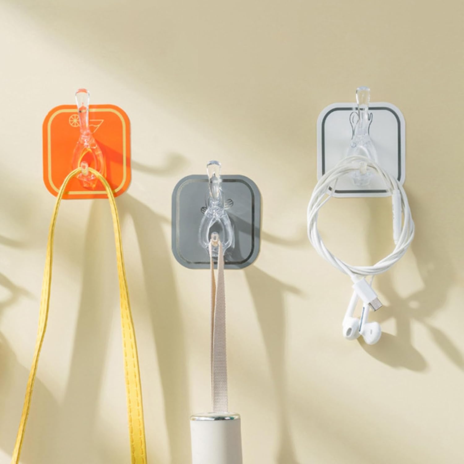 6Pcs Acrylic Wall Mounted Necklaces Organizer,6 Hooks Jewelry Stand Organizer,No Drilling Hanging Hook Strong Bearing Capacity for Kitchen Bathroom(White) — image 5