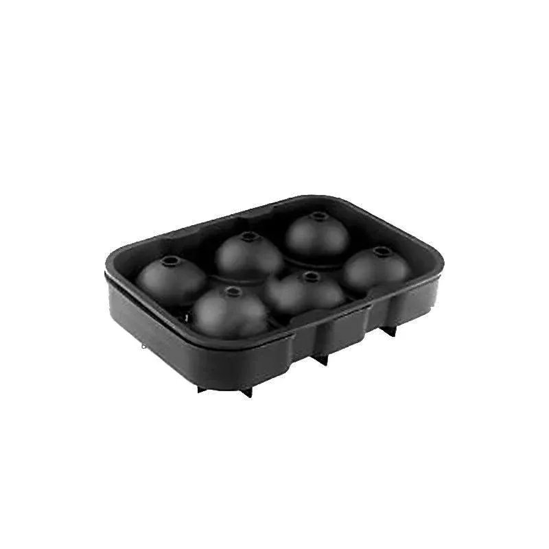 Large Ice Cube Tray Ball Maker Big Silicone Mold Sphere Whiskey Round Mould - Circular 6 grid