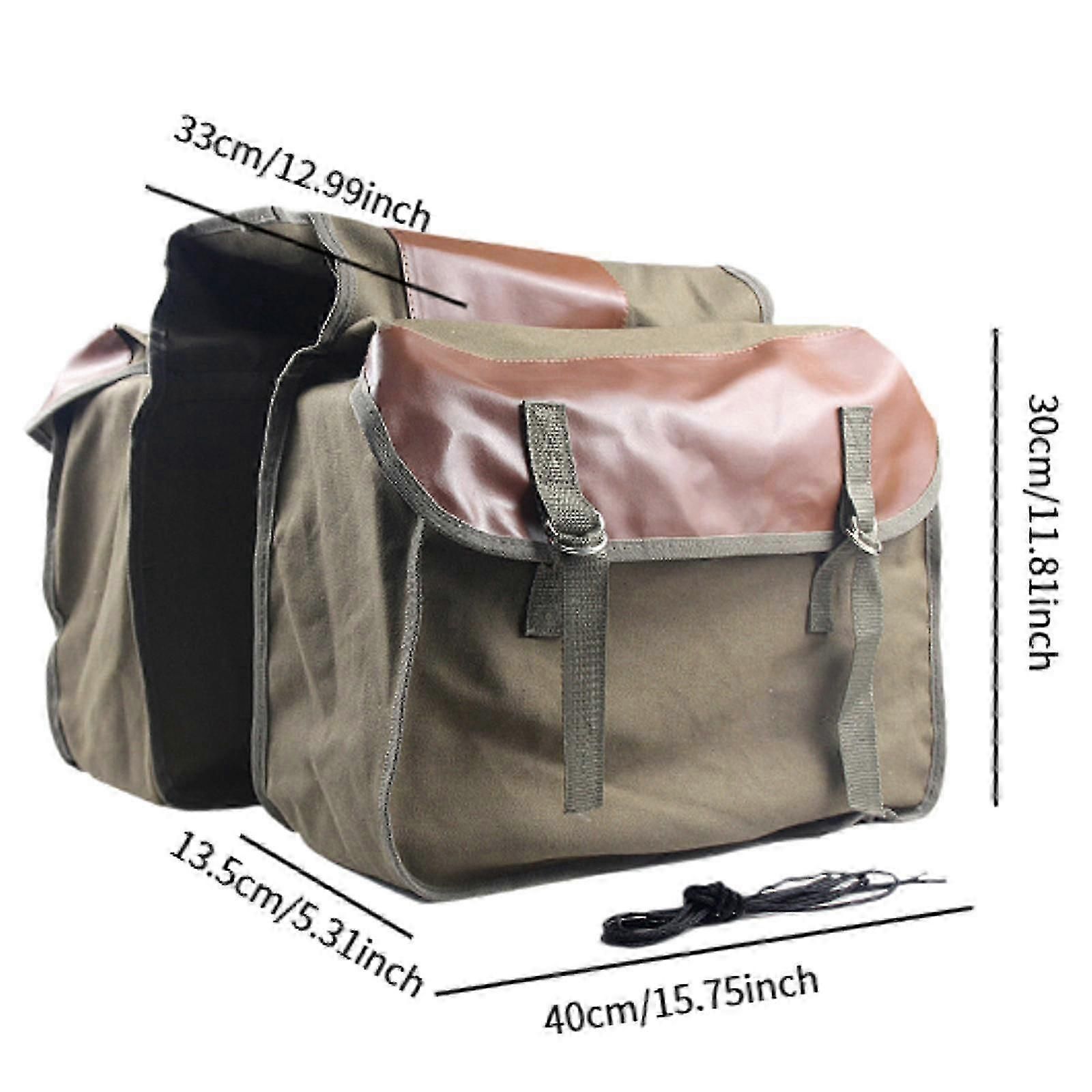 Double Side Bike Saddle Bag Cycling Bike Carrier Cargo Bag Storage Pouch Bike Trunk Bag Waterproof for Traveling Commuting - Camel — image 5