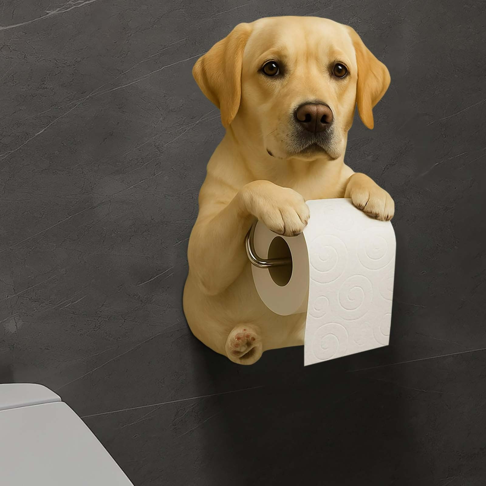 Dogs Toilet Roll Holder Series, 3D Resin Cute Dog Towel Rack, Wall Mouted Toilets Paper Storage Dispenser for Home Bathroom Kitchen J — image 5