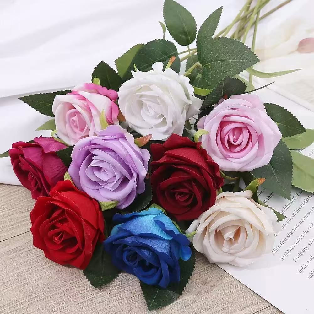 Artificial Silk Roses 25-Piece Bouquet Wedding Decorations Family Gathering - Yellow - Size L — image 4