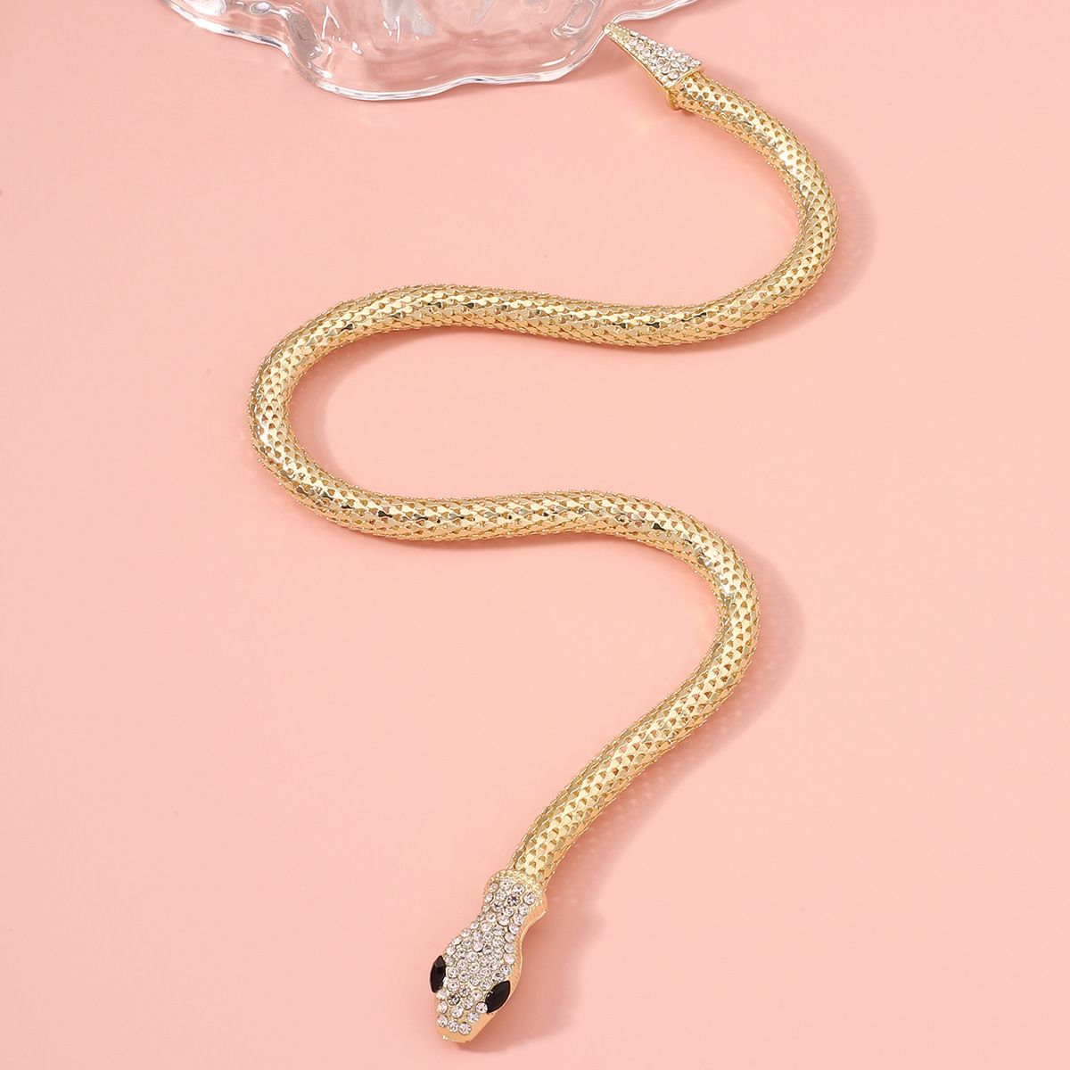 Fashion Femme Jewelry Full Rhinestone Accessories gold Crystal Snake long Pendant Necklace. (Gold)-Snake Necklace Bracelet Retro โ image 4