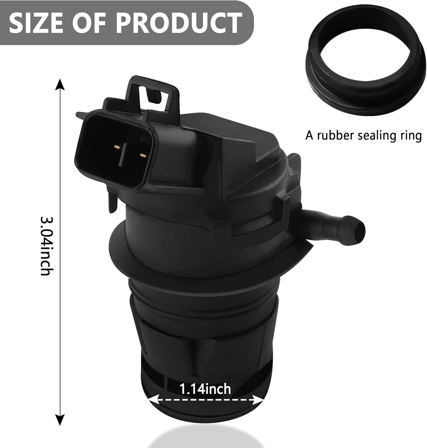 Windshield Washer Pump Replacement OEM#85330-60190,85330-AE010 with Grommet,Windshield Wiper Pump Compatible with Toyota Lexus Mazda Honda,Standard Windshield — image 2