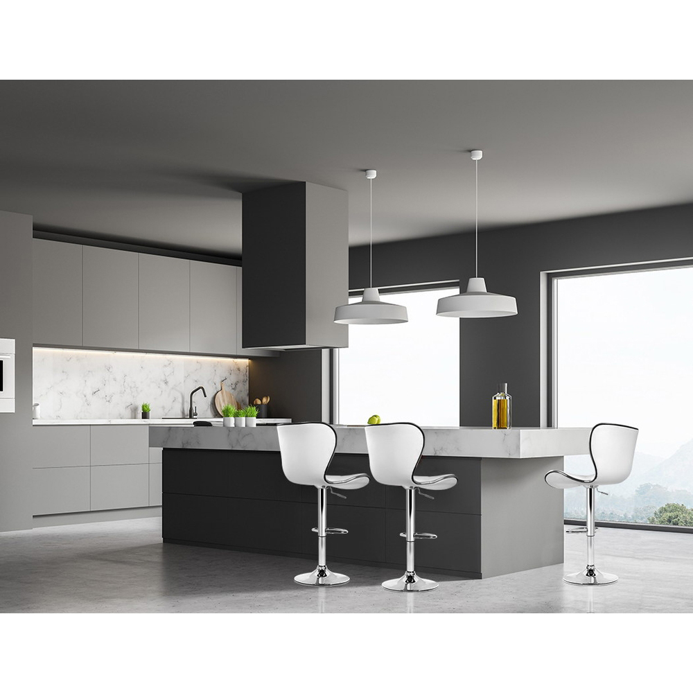 Artiss 2x Bar Stools Gas Lift Leather Seat White โ image 6