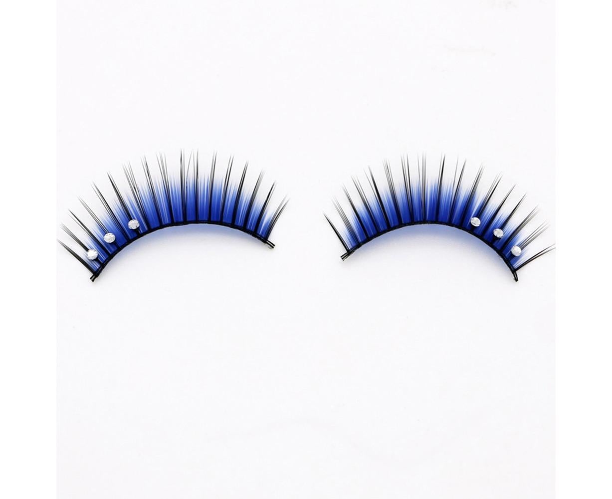 5 Pairs Dual Colors Glitter Rhinestones Artificial Eyelash Party Makeup Tool — image 4