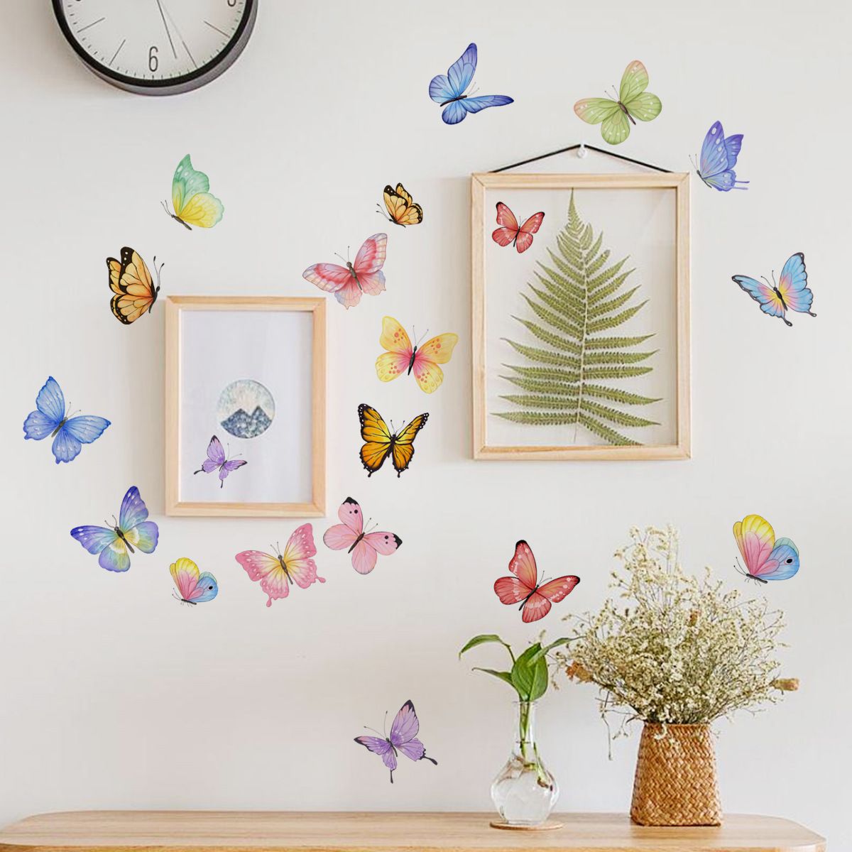 Fresh Watercolor Butterfly Wall Stickers Living Room Bedroom Background Wall Decals Children's Bedroom Children's Room โ image 2