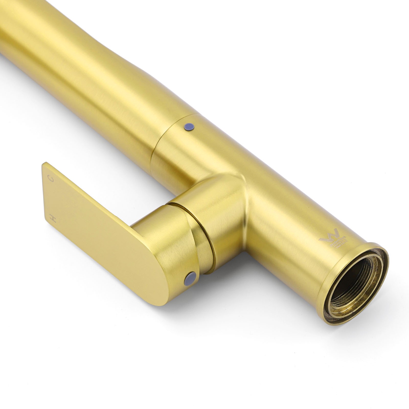 NEW ARRIVAL WELS Brushed Gold Round Kitchen Mixer Sink Tap Laundry Faucet Spout — image 6