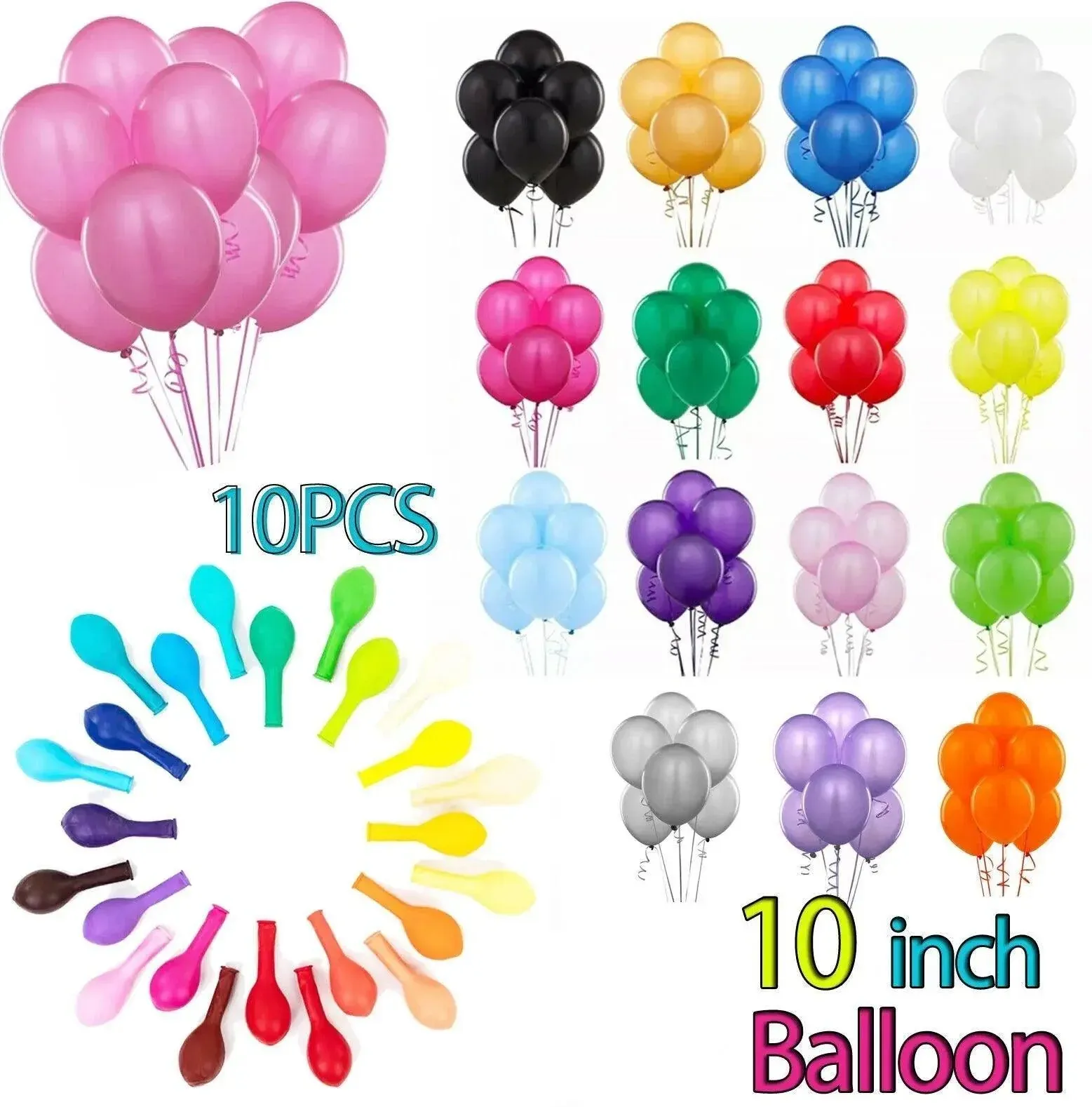 Latex Balloons 10 Inch for Birthday Party Wedding Event Decoration 10PCS Set - Yellow โ image 2